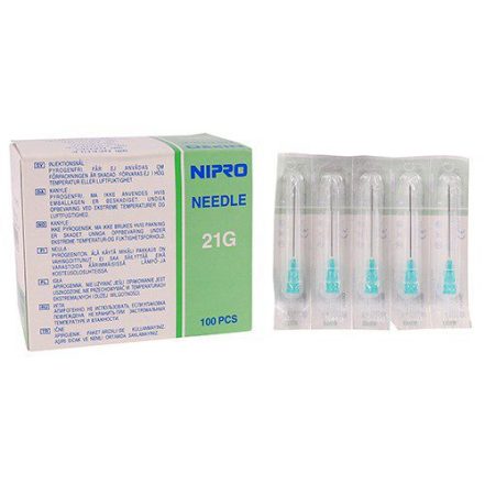 Needle Hypodermic 21g x 38mm (100) (Nipro)