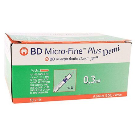 BD Microfine + U100 0.3ml 30g x 8mm (100)