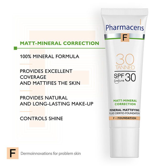 Pharmaceris F-Mat Fluid Foundation SPF 30 30 Tanned (30ml) – product image 4