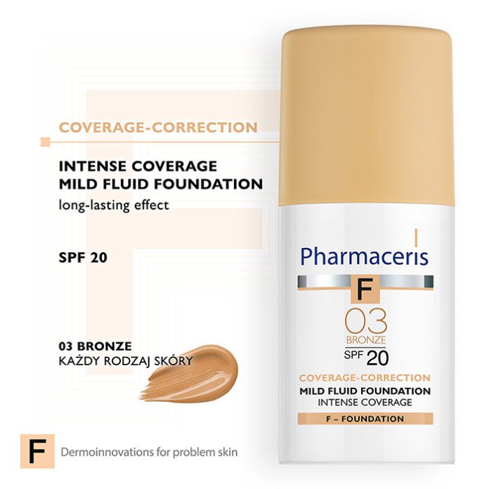 Pharmaceris F-Intense Coverage Foundation SPF 20 03 Bronze (30ml) – product image 2