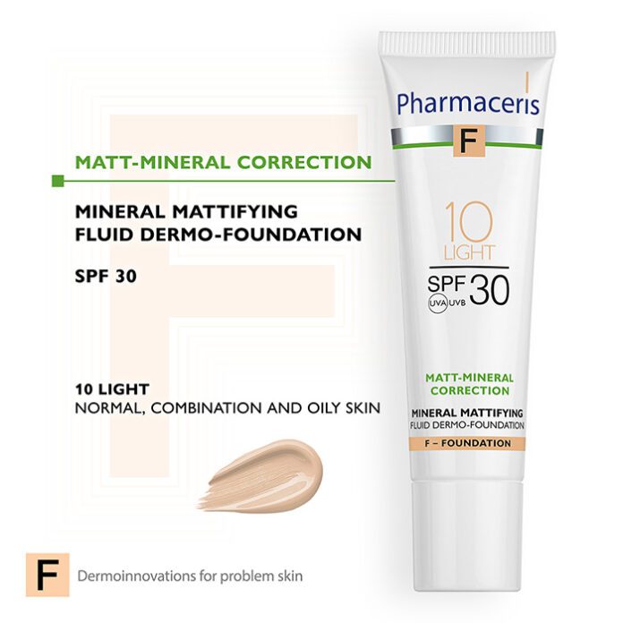 Pharmaceris F-Mat Fluid Foundation SPF 30 10 Light (30ml) – product image 2