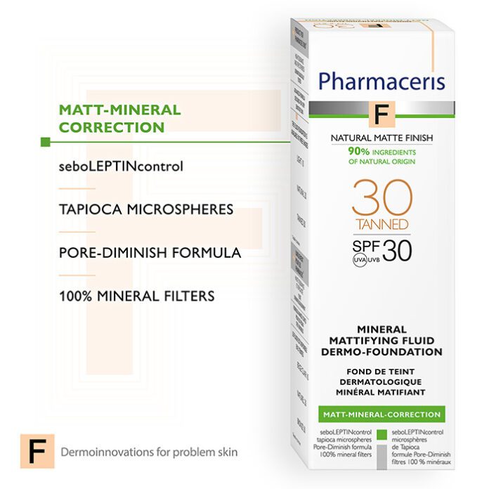 Pharmaceris F-Mat Fluid Foundation SPF 30 30 Tanned (30ml) – product image 3