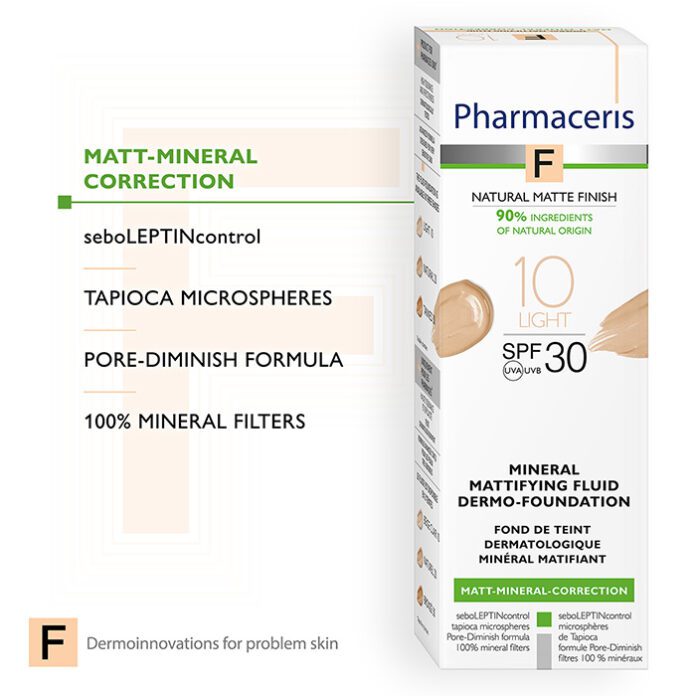 Pharmaceris F-Mat Fluid Foundation SPF 30 10 Light (30ml) – product image 3