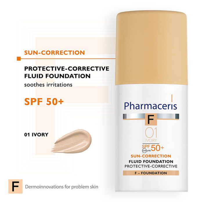 Pharmaceris F-Protective Foundation SPF 50+ 01 Ivory (30ml) – product image 2