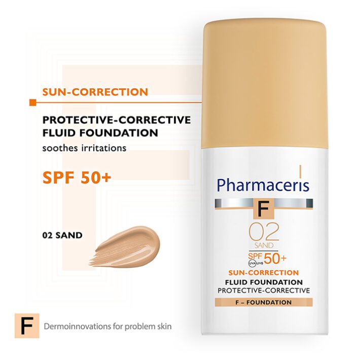 Pharmaceris F-Protective Foundation SPF 50+ 02 Sand (30ml) – product image 2