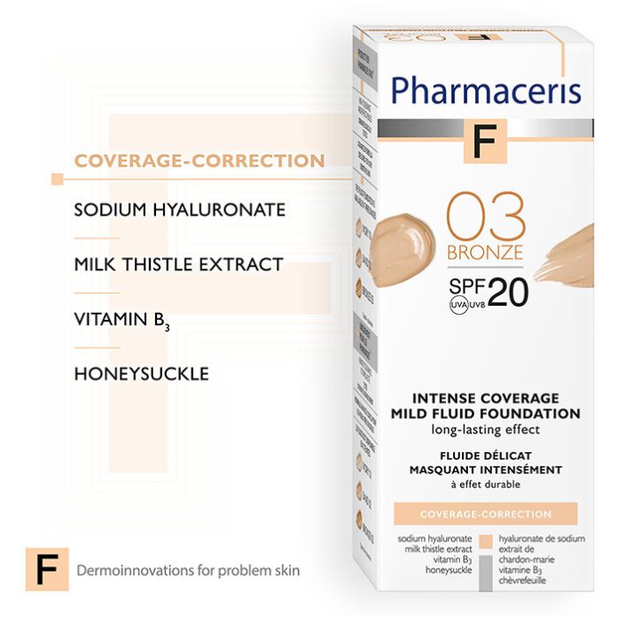 Pharmaceris F-Intense Coverage Foundation SPF 20 03 Bronze (30ml) – product image 3